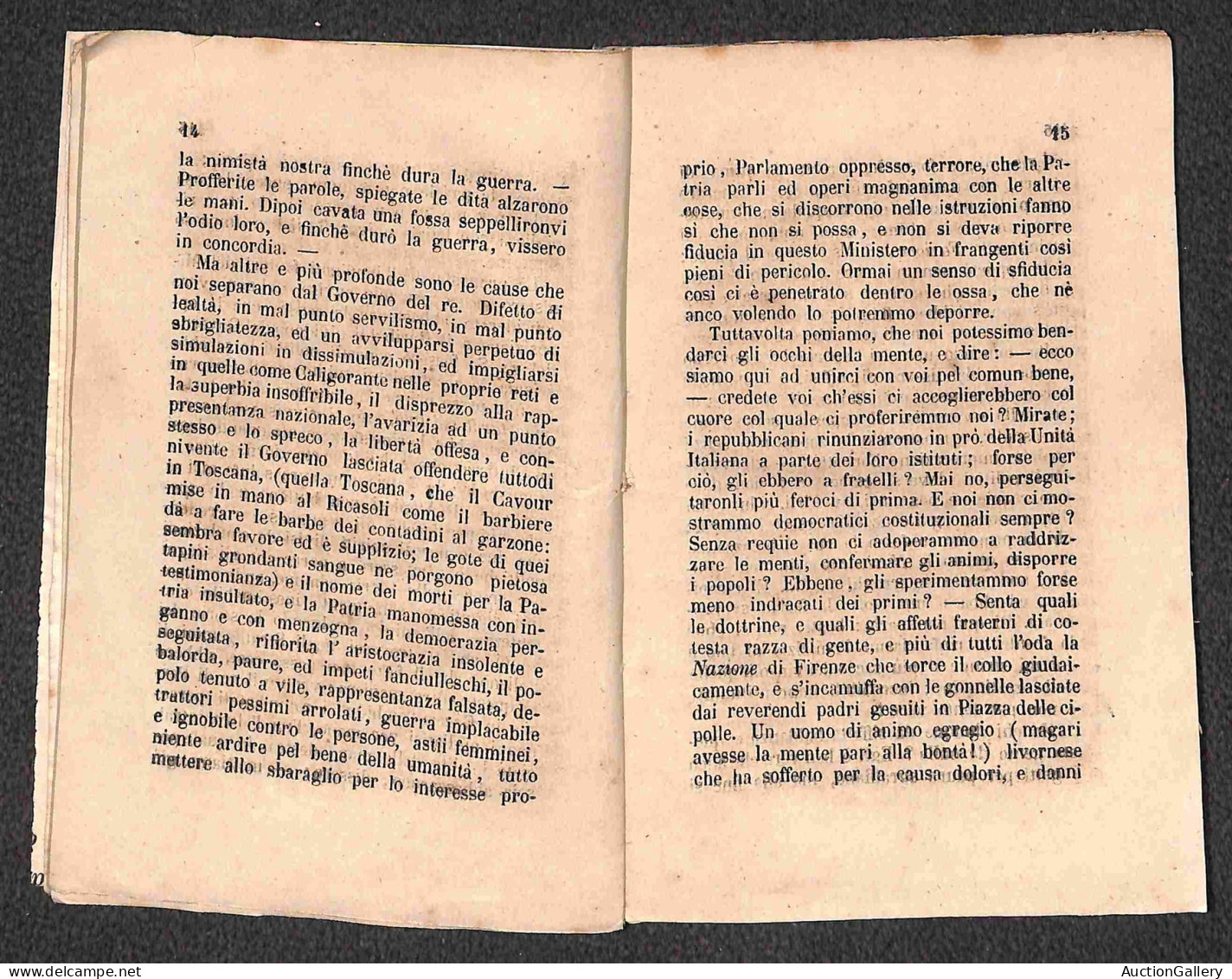 DOCUMENTI/VARIE - 1860 - Garibaldi O Cavour - F.D. Guerrazzi - Opuscolo Di 72 Pagine (10x15) - Sonstige & Ohne Zuordnung