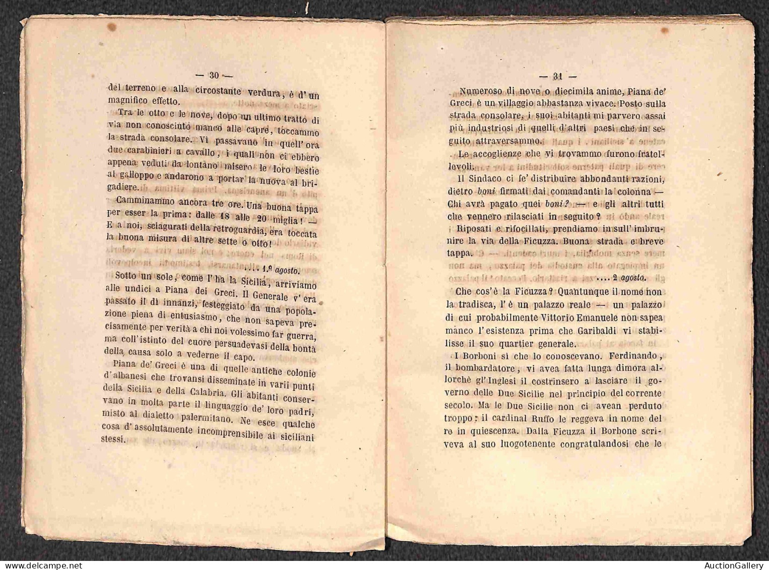 DOCUMENTI/VARIE - 1863 - Da Palermo ad Aspromonte (frammenti di Francesco Zappert) - libro di 152 pagine copertinato (12