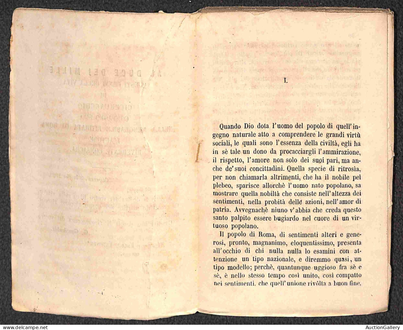 DOCUMENTI/VARIE - 1863 - Ciceruacchio/Il Popolano Di Roma (per Felice Venosta) - Libro Di 160 Pagine Copertinato (10x16) - Autres & Non Classés