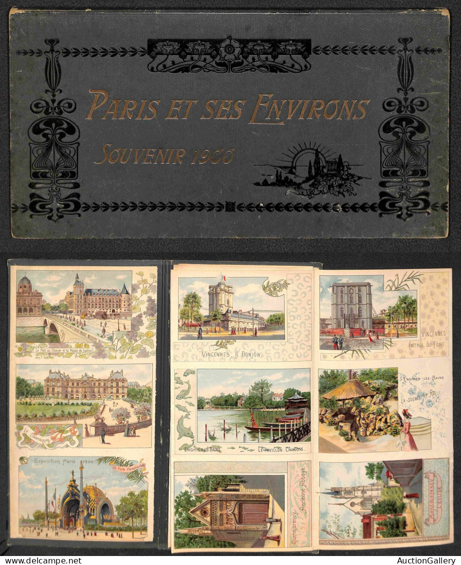 DOCUMENTI/VARIE - 1900 - Paris Et Ses Environs - Souvenir - Depliant (29x15) Con Copertina Rigida - Completo Delle 39 Ve - Otros & Sin Clasificación