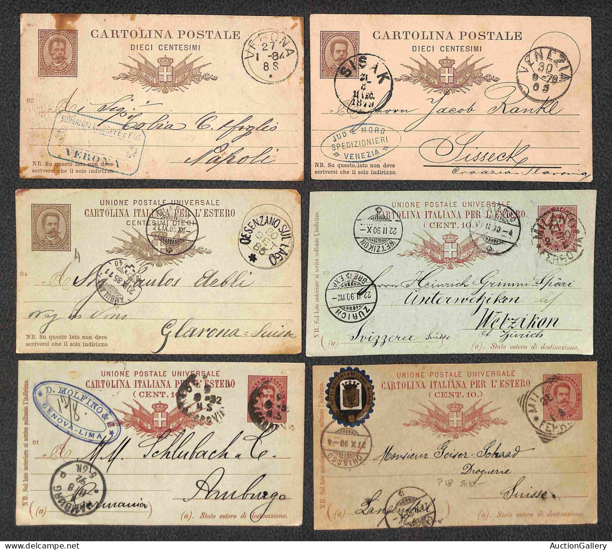LOTTI & COLLEZIONI - REGNO - INTERI - 1861/1929 - Insieme di 34 cartoline usate
