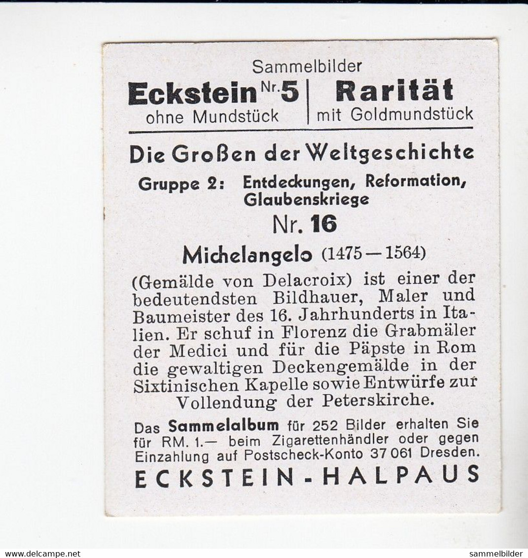 Eckstein Michelangelo Bildhauer  Maler    #16 Von 1934 - Otras Marcas