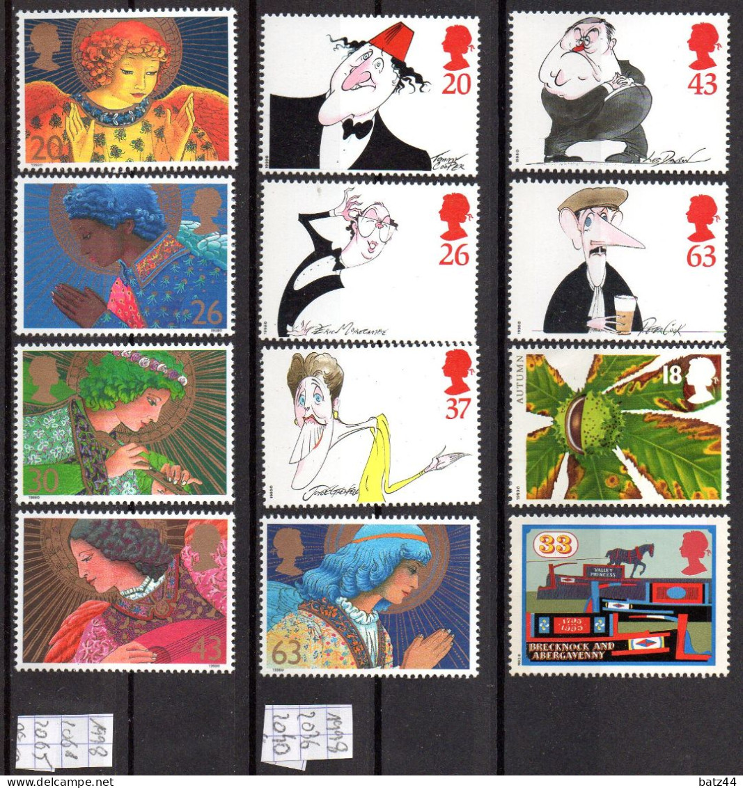 GRANDE BRETAGNE N° YT  2036 - 2040 2061 - 2065 , 1688 Et 1692 12 Val. Neuf Mint ** Année Year 1998 Et 1993 - Unused Stamps