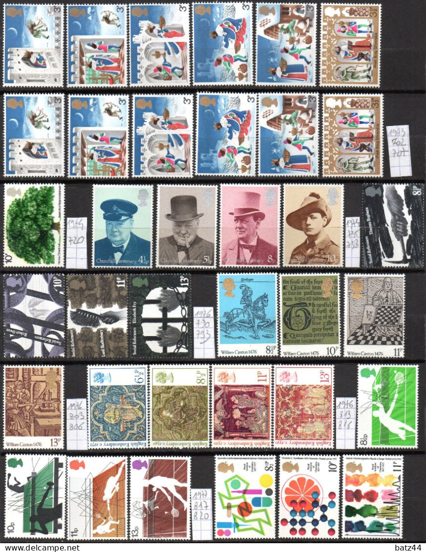 GRANDE BRETAGNE Lot De Timbres** Neufs Sans Charnière De 1966 à 1983 3 Scan - Autres & Non Classés