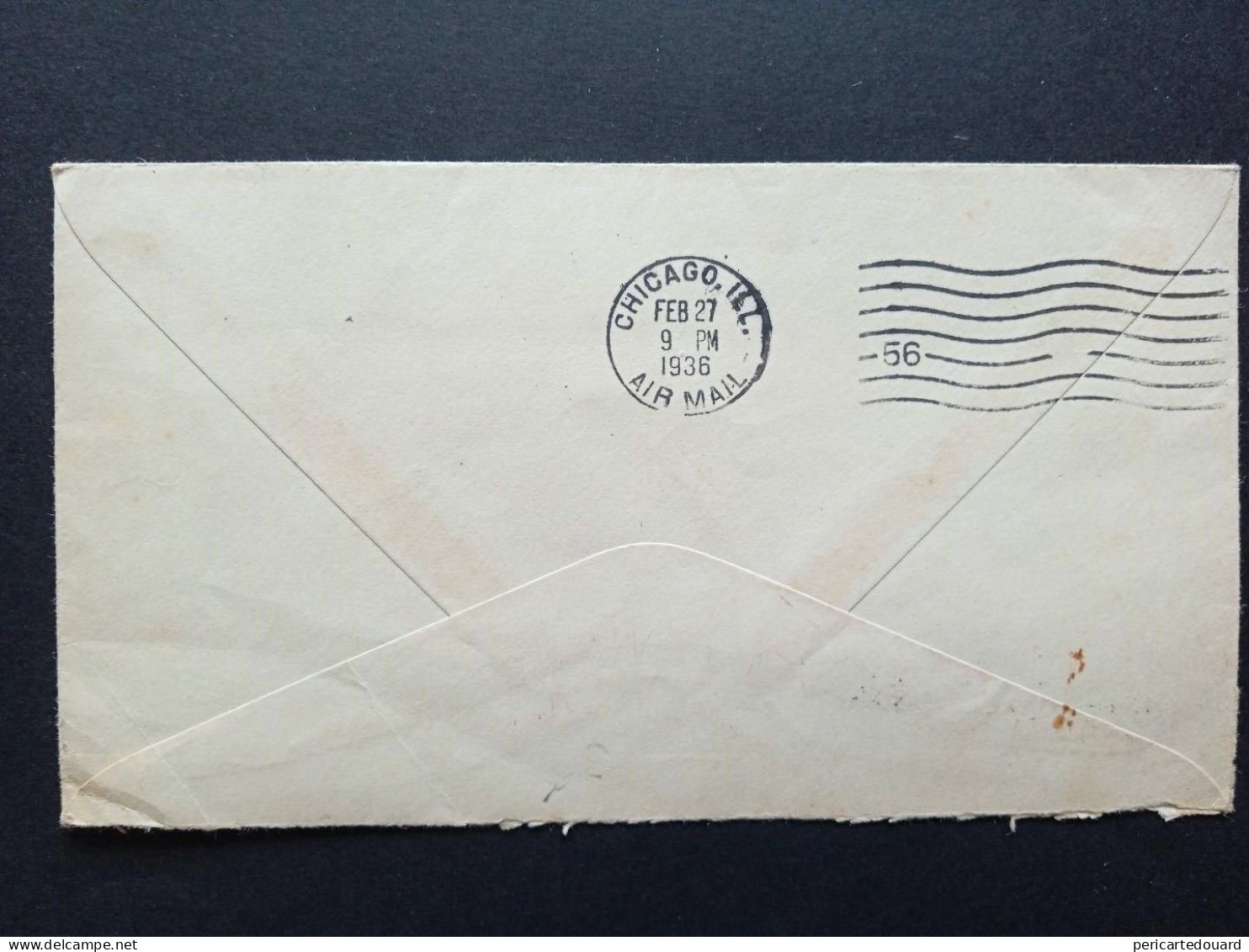 Jolie Lettre Air Mail Depuis Chicago Vers Needham Le 27 Février 1936. Machine à Affranchir Pour 6 Cents - Brieven En Documenten