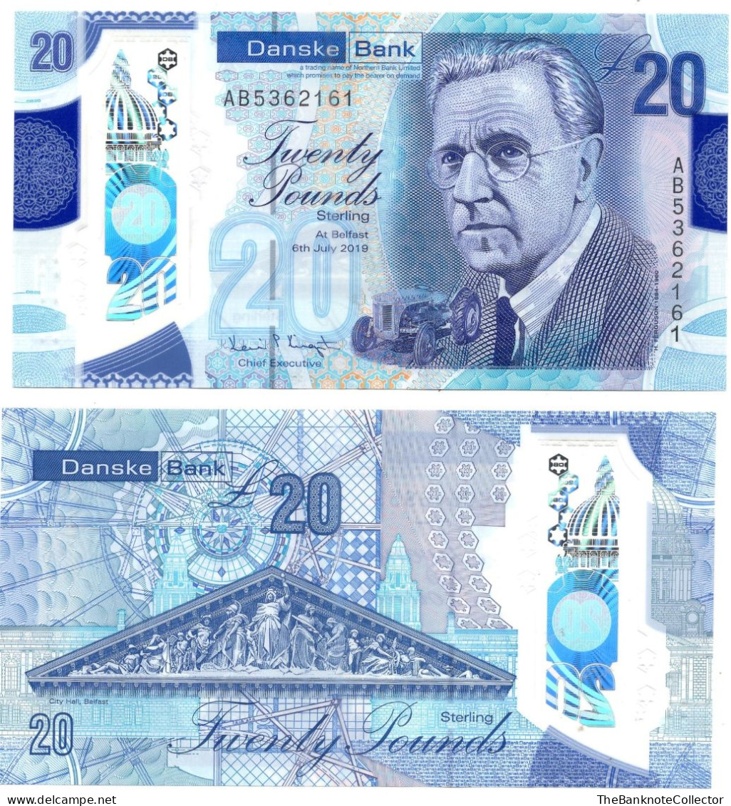 Northern Ireland 20 Pounds Danske Bank 2019 (2021) Polymer Issue P-215 UNC - Irlande
