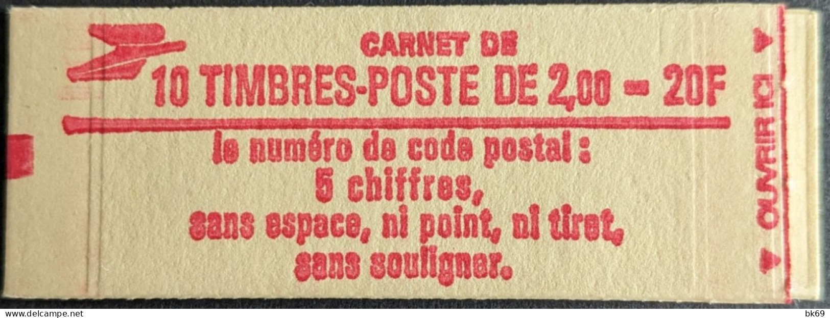 2274 C2 Conf. 6 Date 6/ 22.12.83 Carnet Liberté 2.00F Rouge - Modern : 1959-...