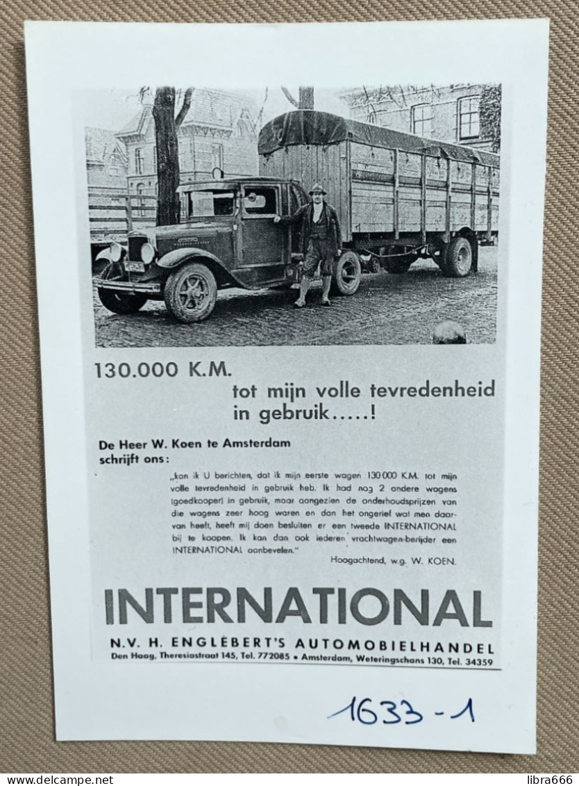 INTERNATIONAL TRUCKS - 15 X 10 Cm. (REPRO PHOTO ! Zie Beschrijving, Voir Description, See Description) ! - Automobili