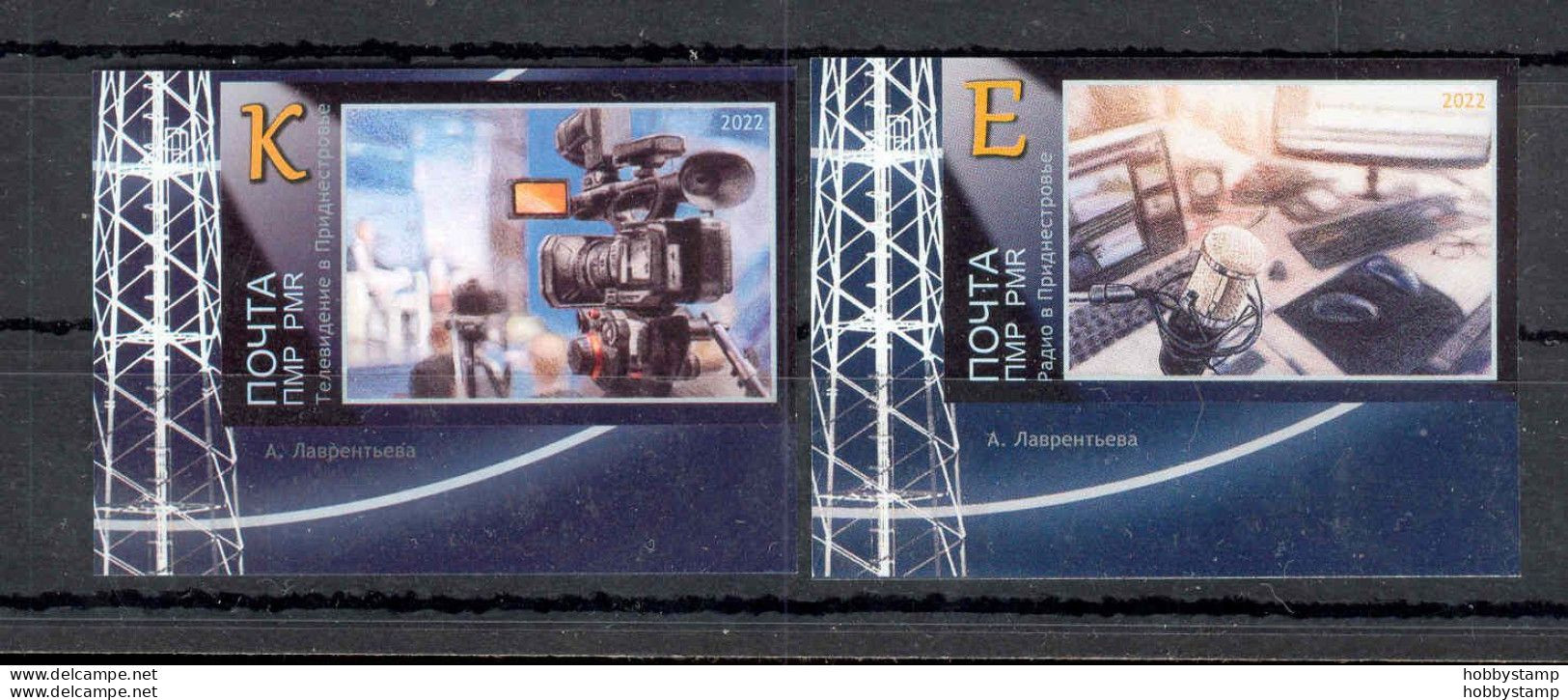 Label Transnistria 2023 Radio And Television In Transnistria 2v**MNH Corner Imperforated - Vignettes De Fantaisie