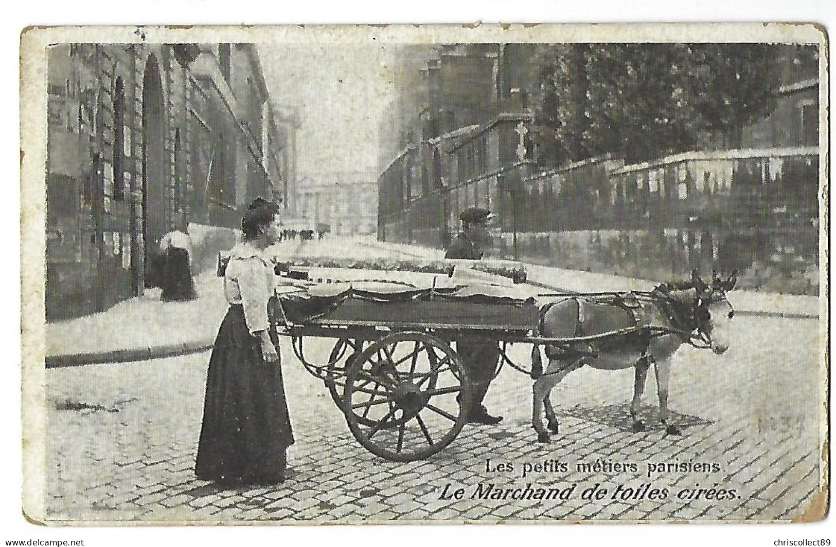 Carte Postale : Les Petits Métiers Parisiens .  Le Marchand De Toiles Cirées - Petits Métiers à Paris