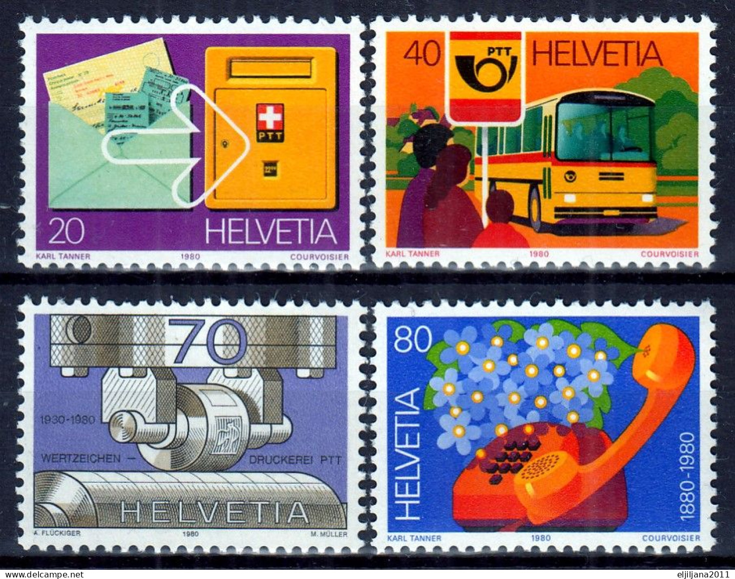 Switzerland / Helvetia / Schweiz / Suisse 1980 ⁕ PTT Services Mi.1180-1183 ⁕ 4v MNH - Neufs