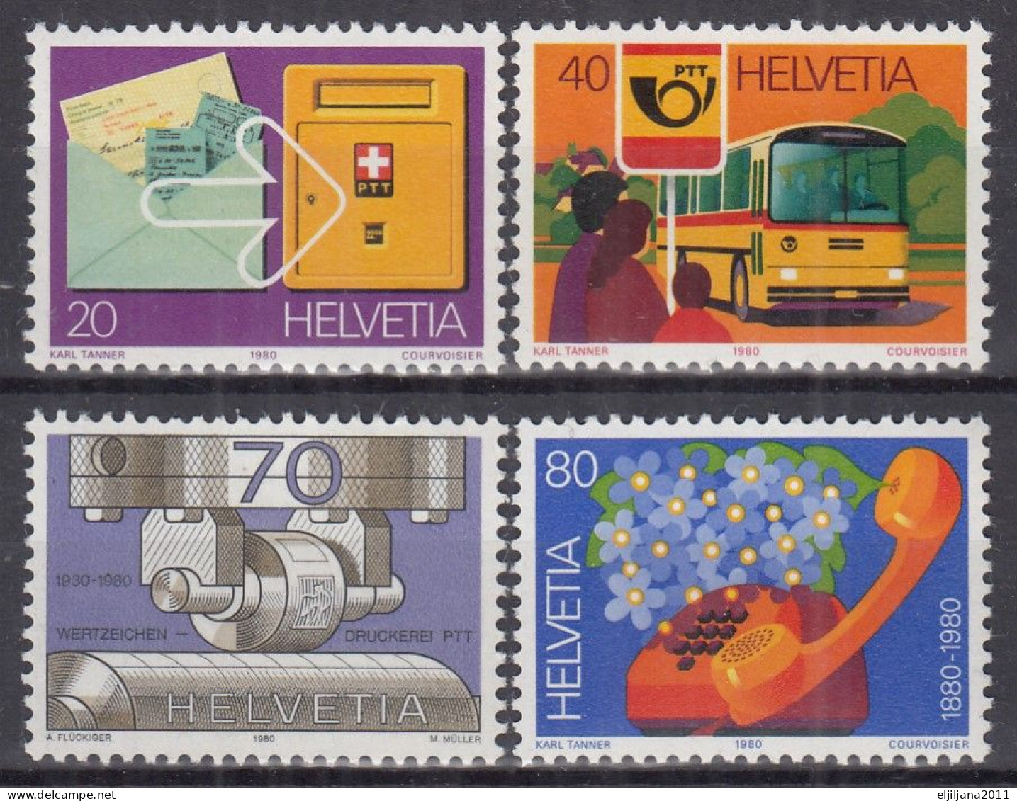 Switzerland / Helvetia / Schweiz / Suisse 1980 ⁕ PTT Services Mi.1180-1183 ⁕ 4v MNH - Ungebraucht