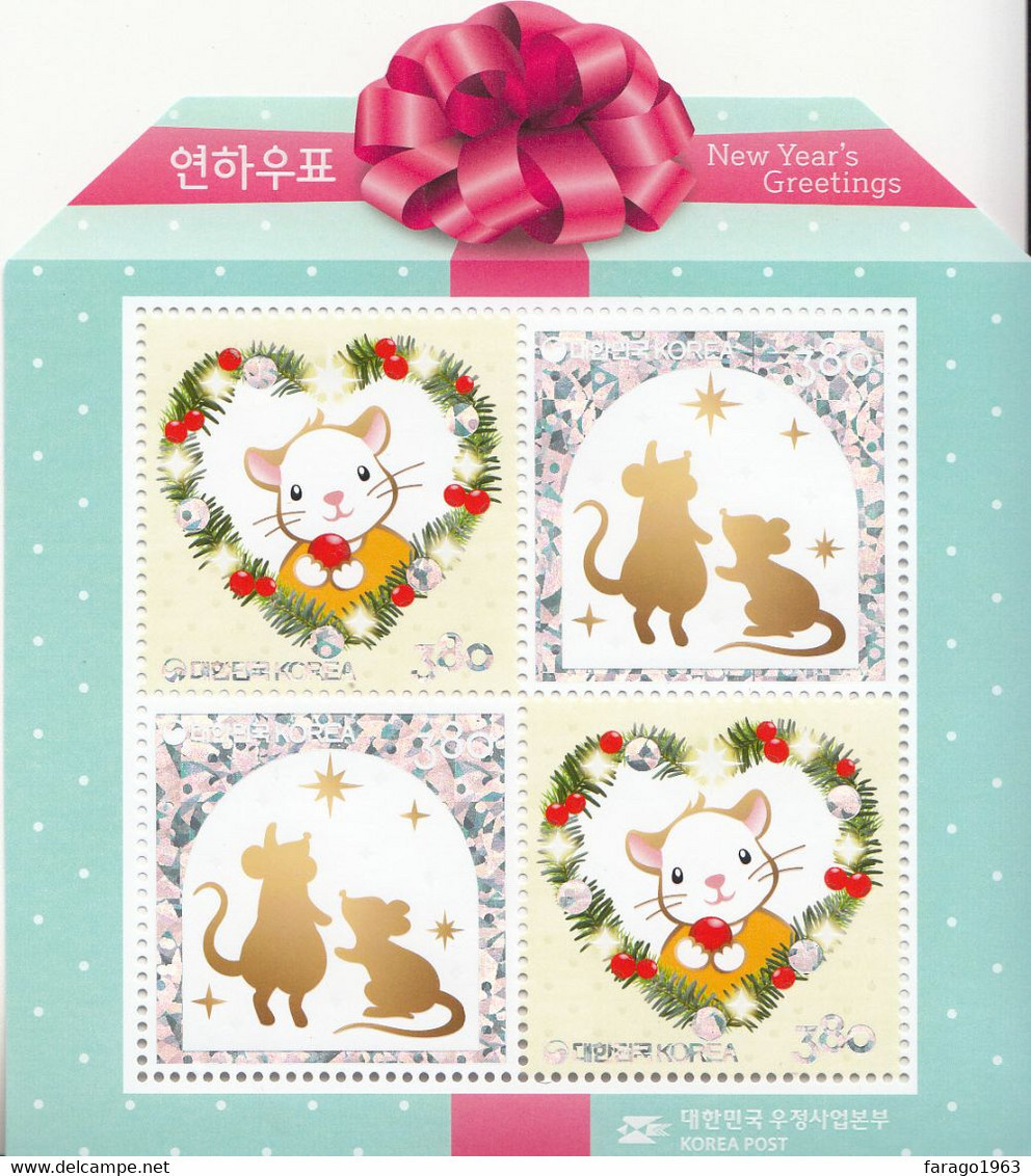 2020 South Korea Year Of The Rat Souvenir Sheet SILVER MNH - Corée Du Sud
