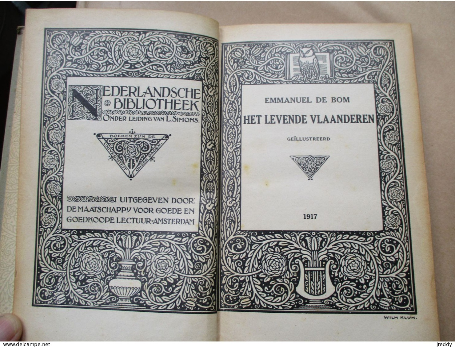 OUD 1917 ORIGINEEL Boek    GEILLUSTREERD    HET  LEVENDE  VLAANDEREN  Door  EMMANUEL  DE  BOM - Antiquariat