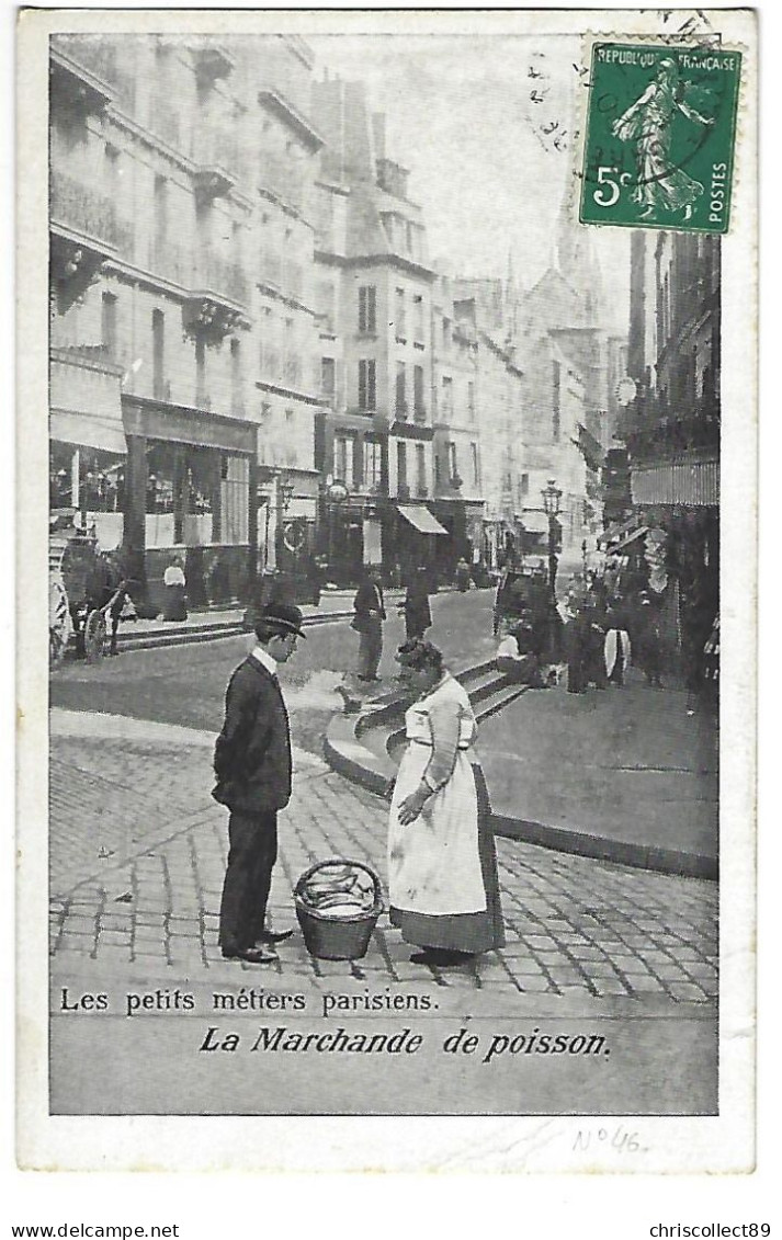 Carte Postale : Les Petits Métiers Parisiens .  La Marchande De Poisson - Petits Métiers à Paris