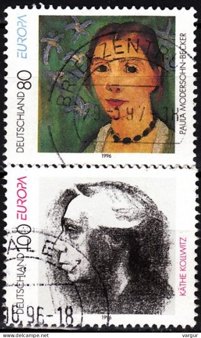 GERMANY 1996 EUROPA: Famous Women. Artists. Paintings. Complete Set, Used - 1996
