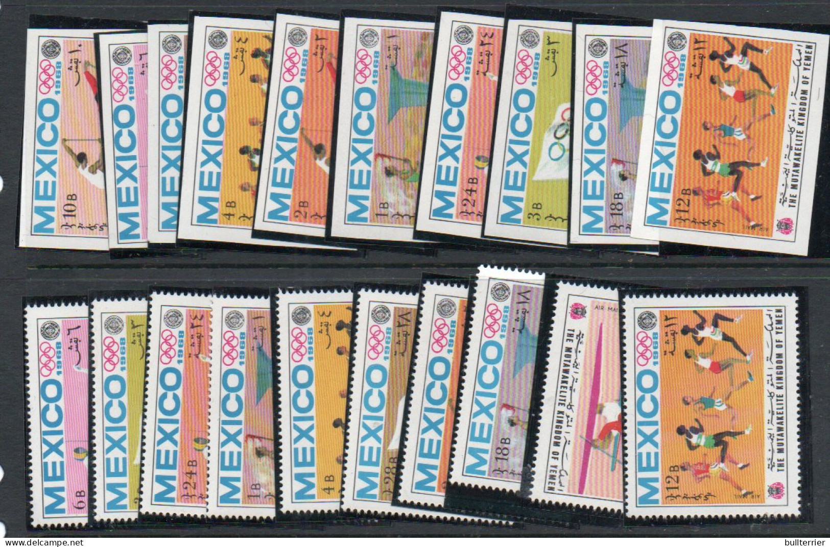 OLYMPICS - YEMEN KINGDOM -1968-MEXICO OLYMPICS SETS OF 10 PERF & IMPERF  MINT NEVER HINGED,  - Summer 1968: Mexico City