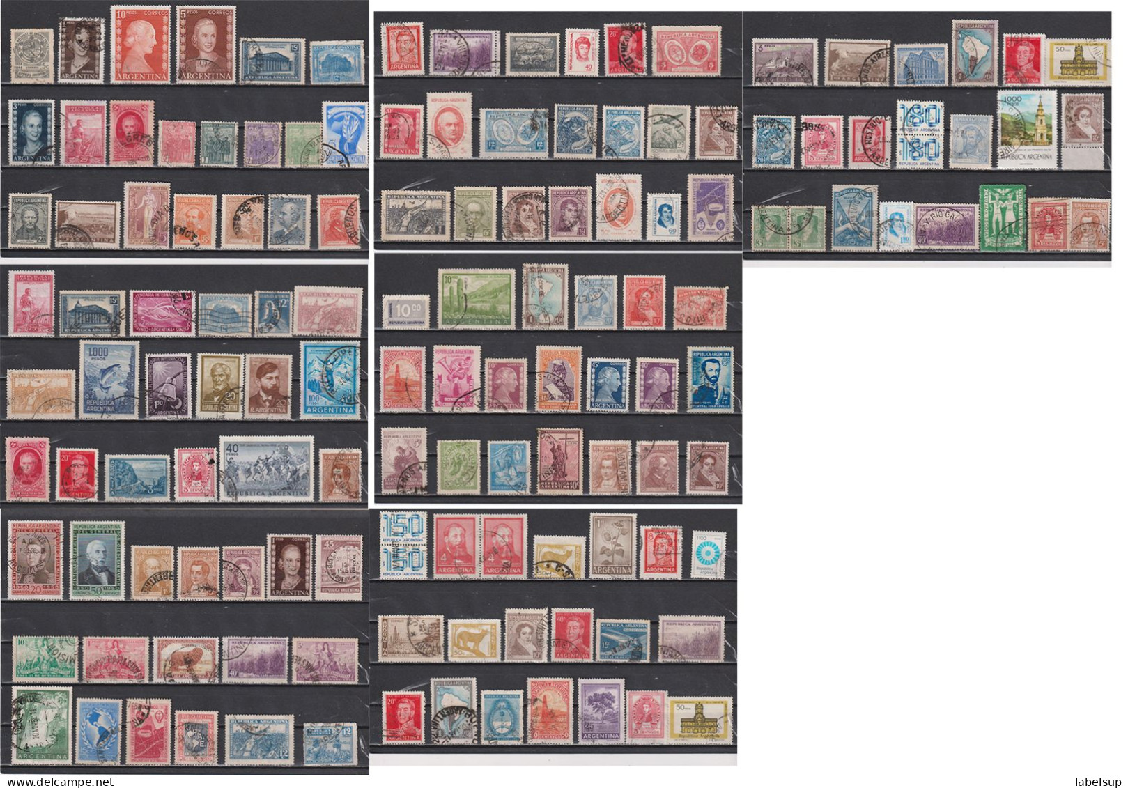 Collection / Lot De Timbres Oblitérés D'Argentine Années Variées 7 Photos - Lots & Serien