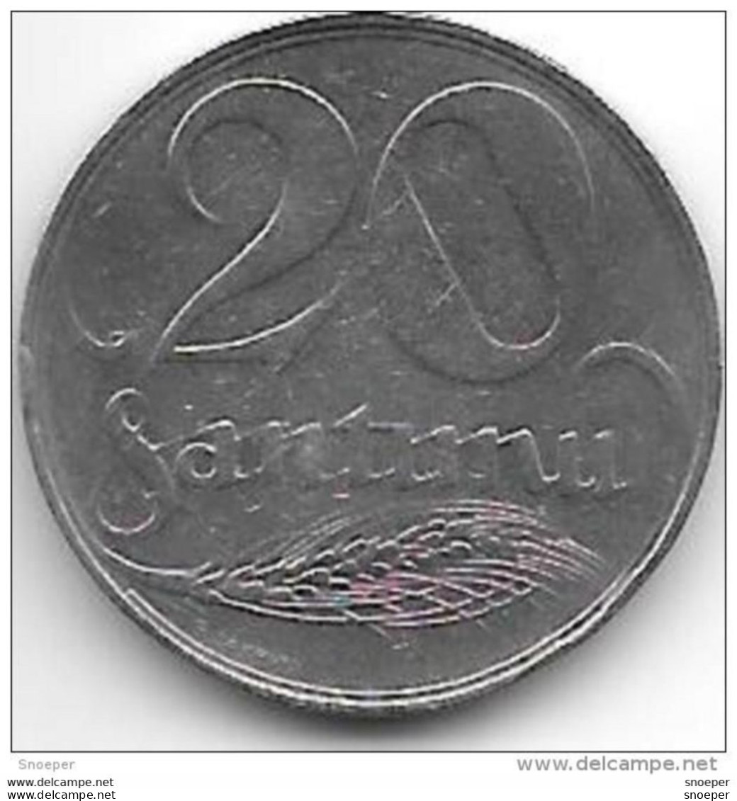 Latvia 20 Santimi 1922  Km 3 Vf+ - Lettonie