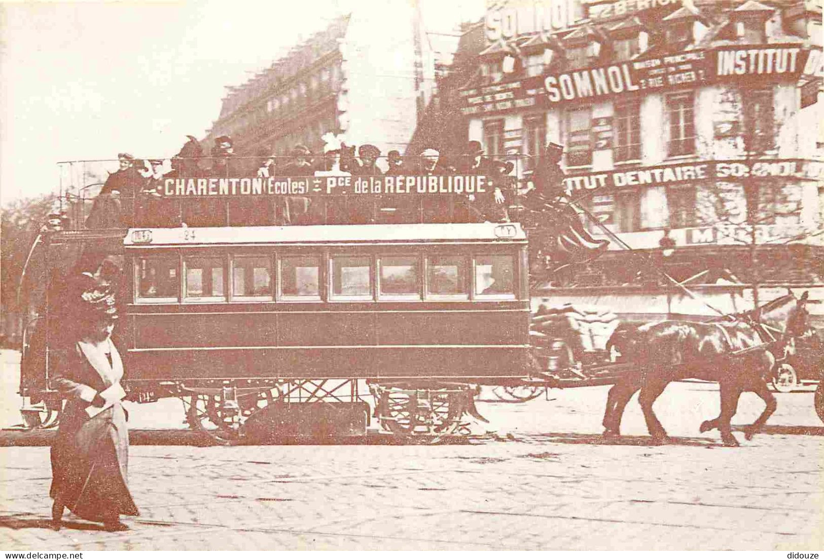 Reproduction CPA - 75 Paris - Compagnie Générale Des Omnibus - Tramway à Chevaux - RATP - CPM - Carte Neuve - Voir Scans - Unclassified