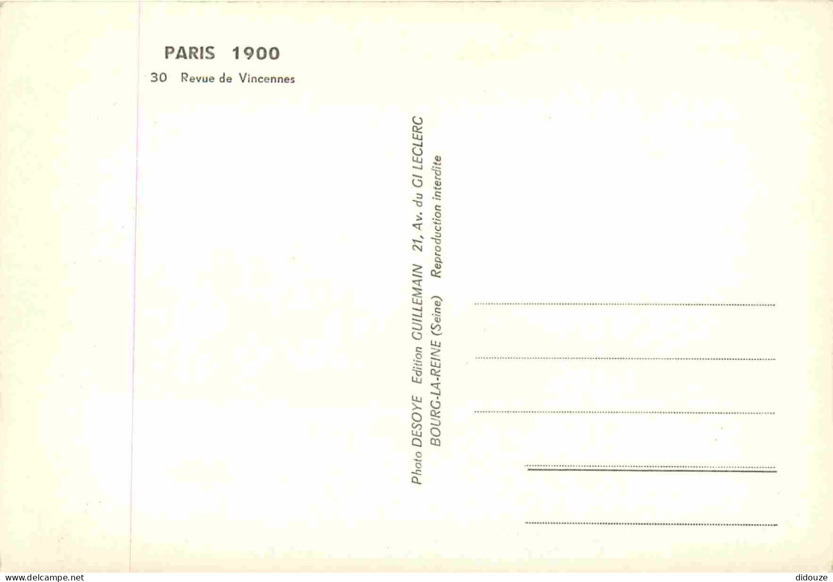 Reproduction CPA - 75 Paris - Revue De Vincennes - Paris 1900 - 30 - CPM - Carte Neuve - Voir Scans Recto-Verso - Non Classés