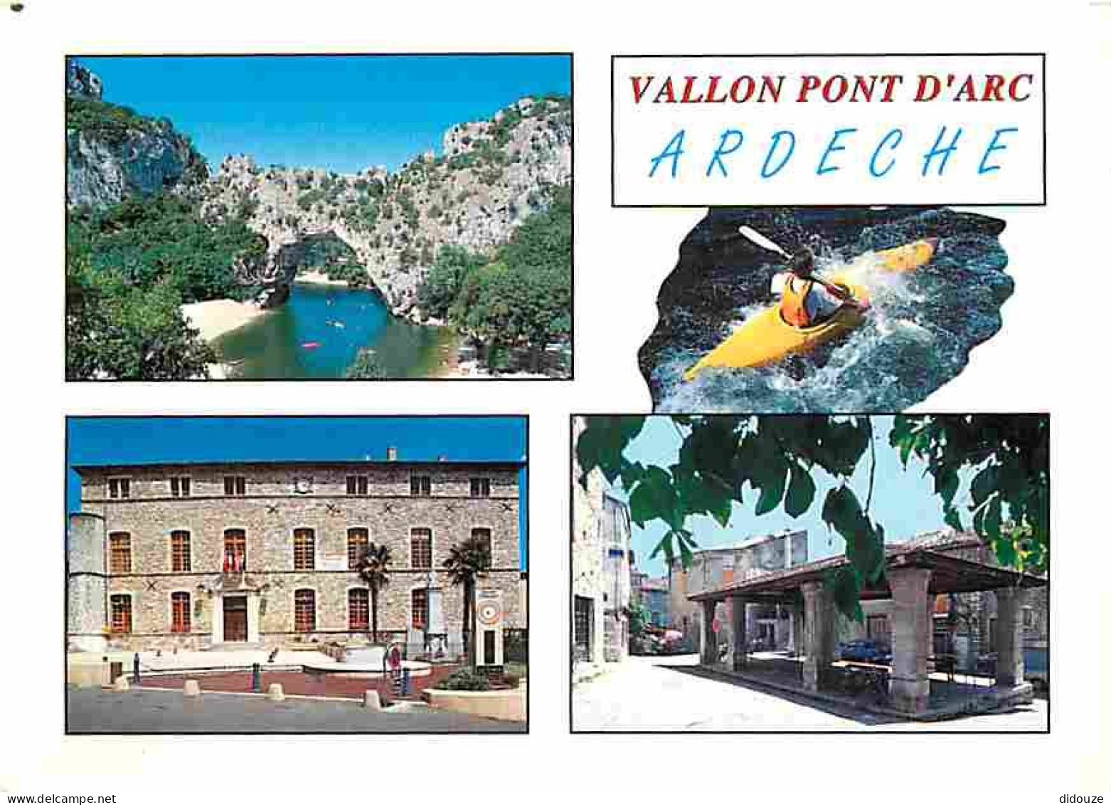 07 - Vallon Pont D'Arc - Multivues - Le Pont D'Arc - Canoë Kayak - CPM - Voir Scans Recto-Verso - Vallon Pont D'Arc