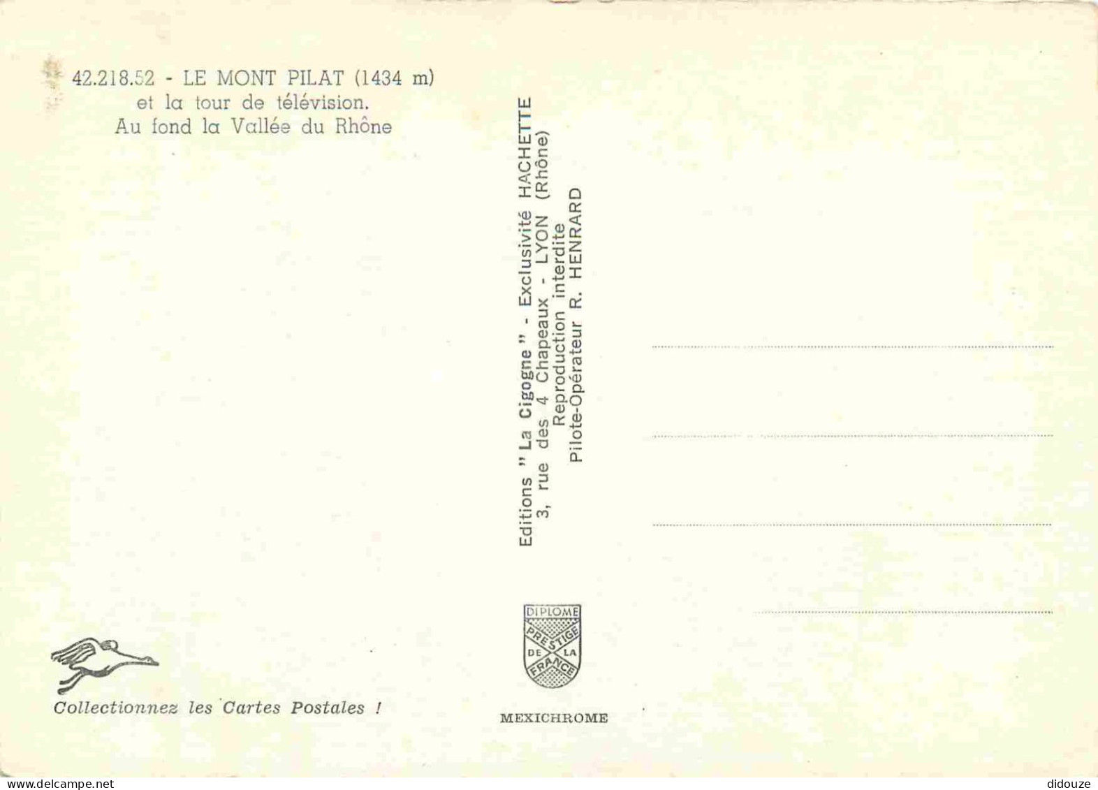 42 - Le Mont Pilat - La Tour De Télévision - Au Fond La Vallée Du Rhône - Carte Dentelée - CPM - Voir Scans Recto-Verso - Mont Pilat