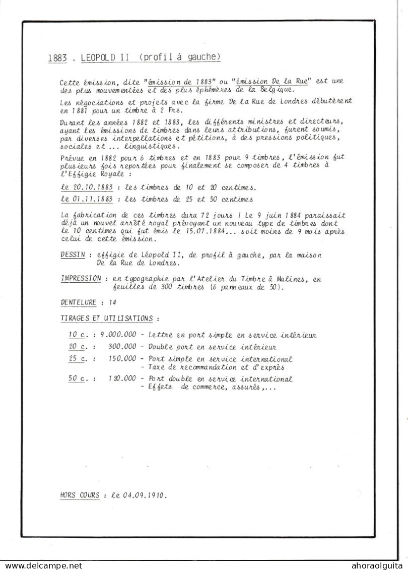 DDFF 833 - Emission Maudite - TP 38 Annulation GOUY LEZ PIETON 13 DEC 1883 - RARE En 1883 - 1883 Leopoldo II