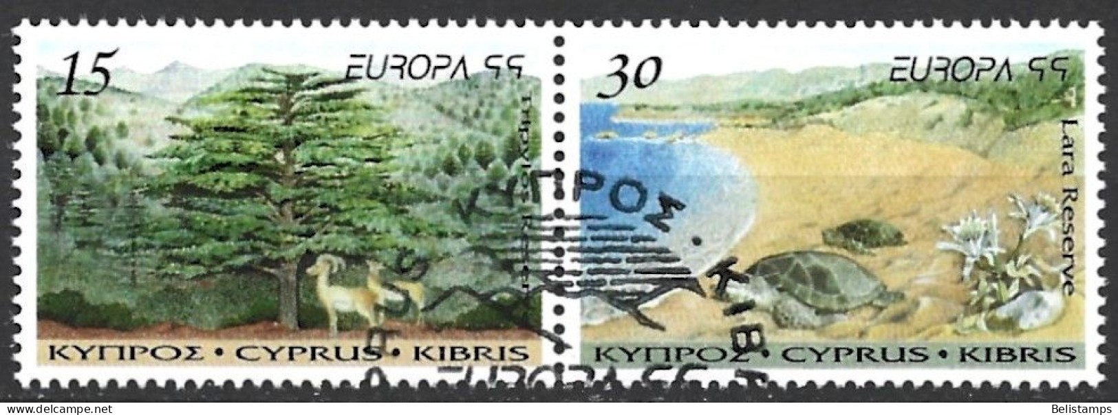 Cyprus 1999. Scott #934a (U) Europa, Natl. Park And Nature Preserves  (Complete Set) - Oblitérés