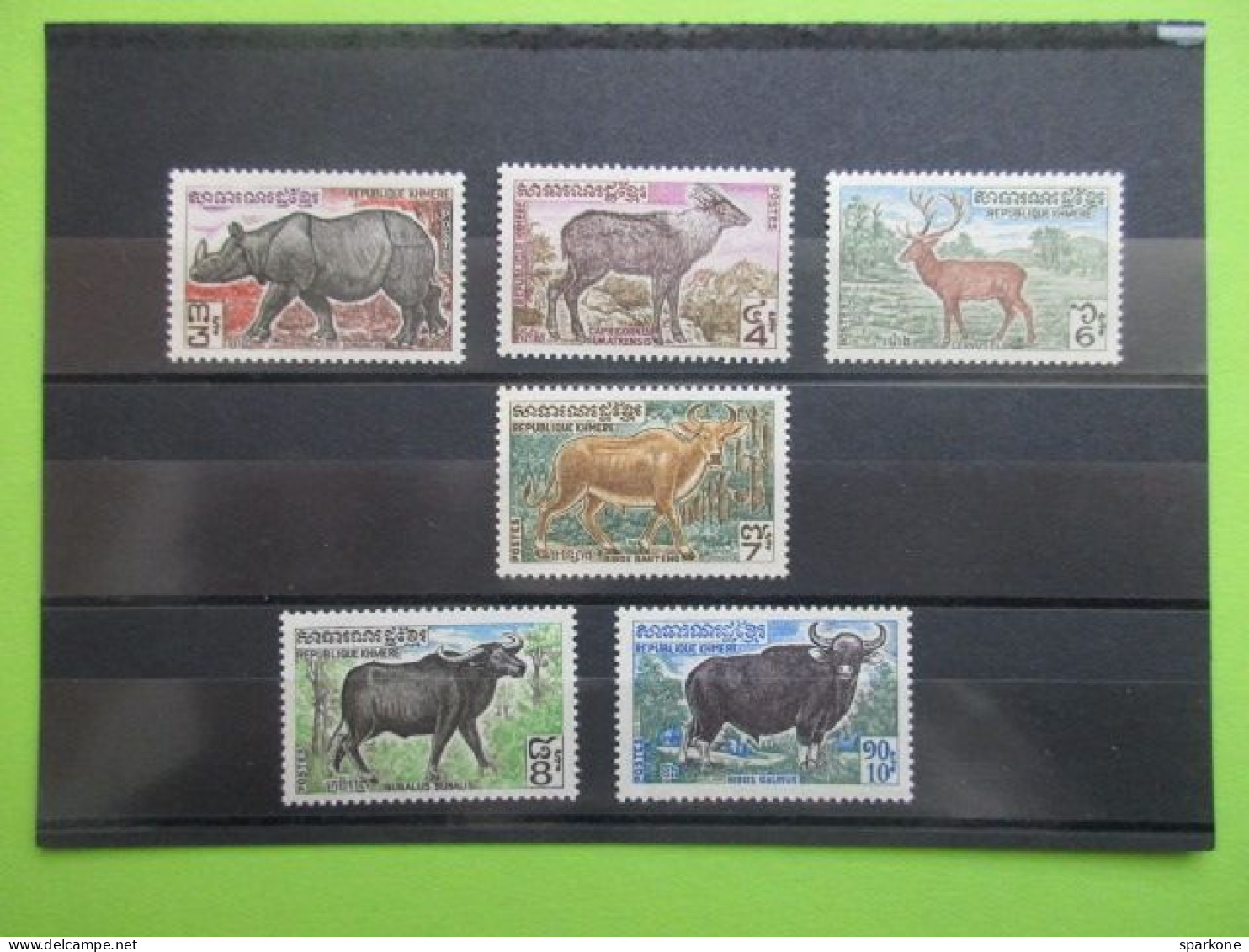 Série 6 Timbres Neuf - République Kmère - Animaux - 1972 - Camboya