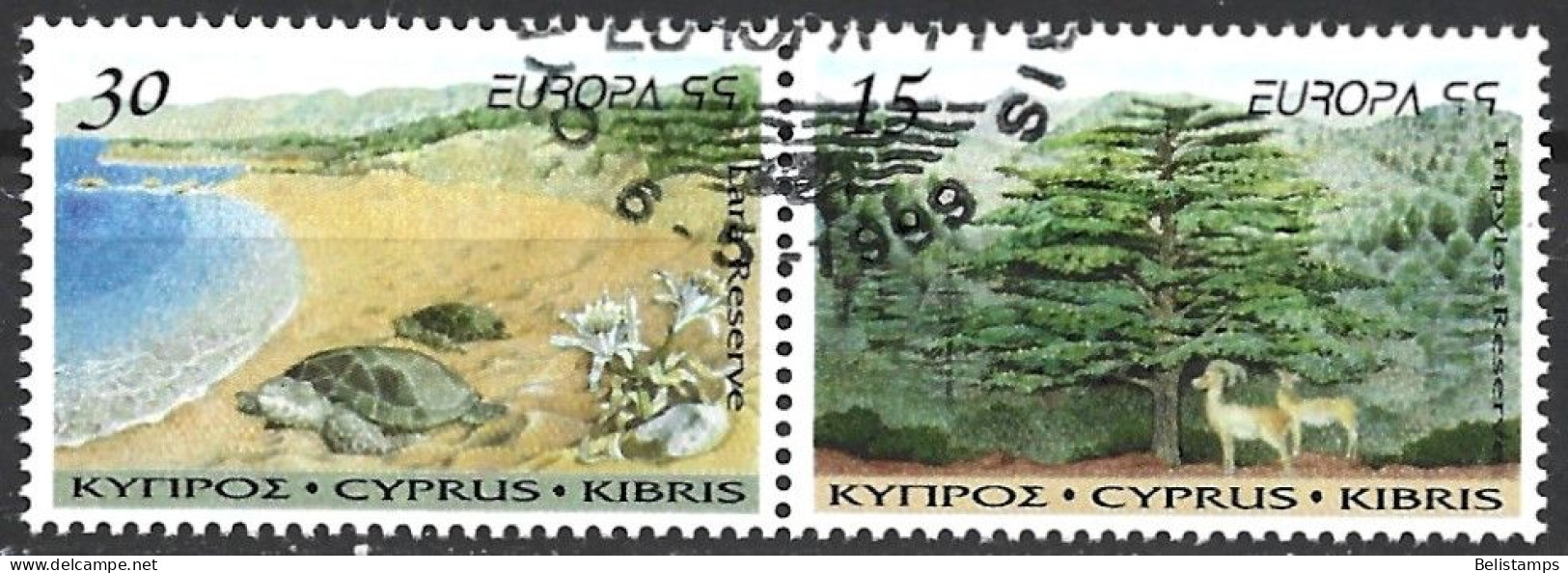 Cyprus 1999. Scott #933a (U) Europa, Natl. Park And Nature Preserves  (Complete Set) - Gebruikt