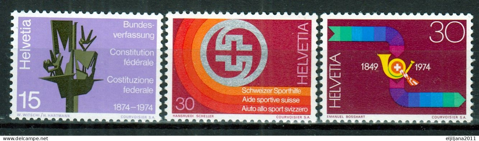 Switzerland / Helvetia / Schweiz / Suisse 1974 ⁕ Annual Events Mi.1039-1041 ⁕ 3v MNH - Ongebruikt