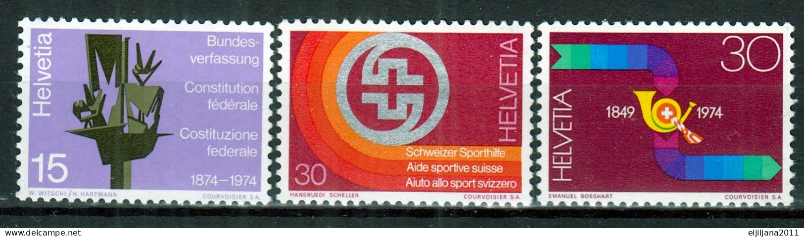 Switzerland / Helvetia / Schweiz / Suisse 1974 ⁕ Annual Events Mi.1039-1041 ⁕ 3v MNH - Unused Stamps