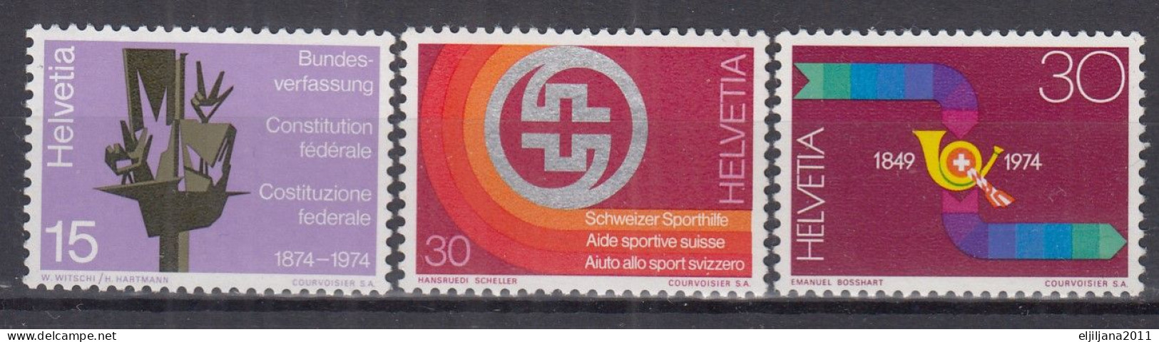 Switzerland / Helvetia / Schweiz / Suisse 1974 ⁕ Annual Events Mi.1039-1041 ⁕ 3v MNH - Neufs