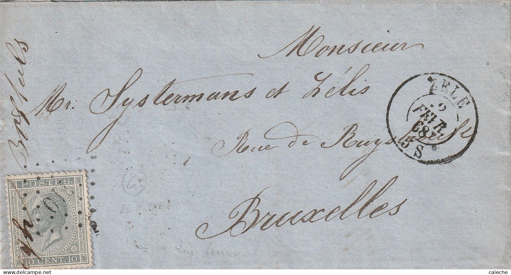 Pli De Zele Pour Bruxelles - 1865-1866 Profiel Links