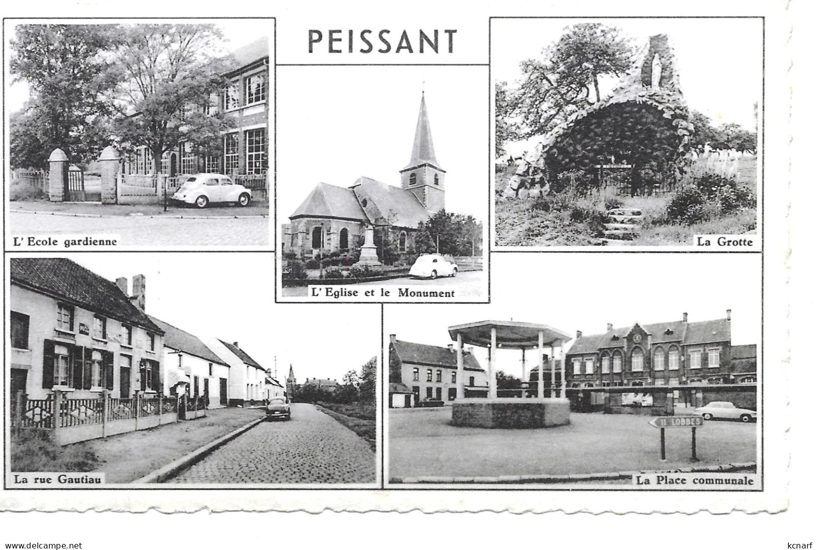 CP De PEISSANT " école , église , La Grotte , La Place , Rue Gautiau " Esttinnes - Estinnes