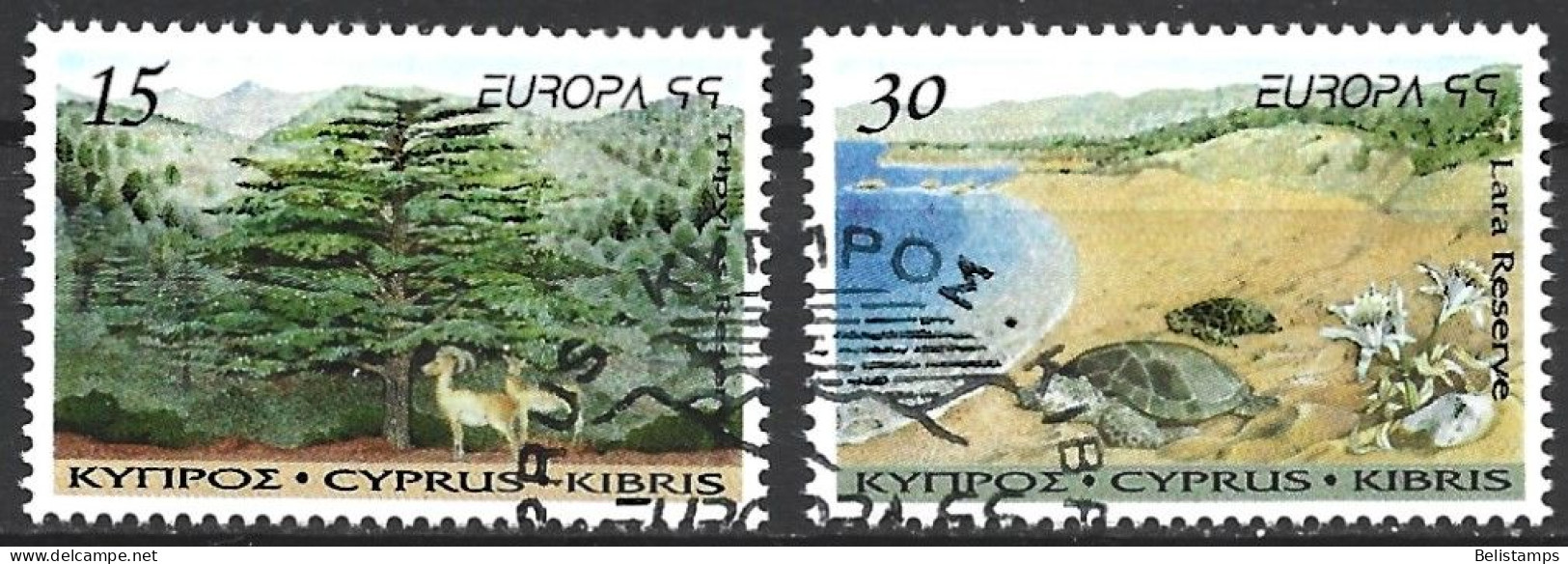 Cyprus 1999. Scott #933-4 (U) Europa, Natl. Park And Nature Preserves  (Complete Set) - Usados