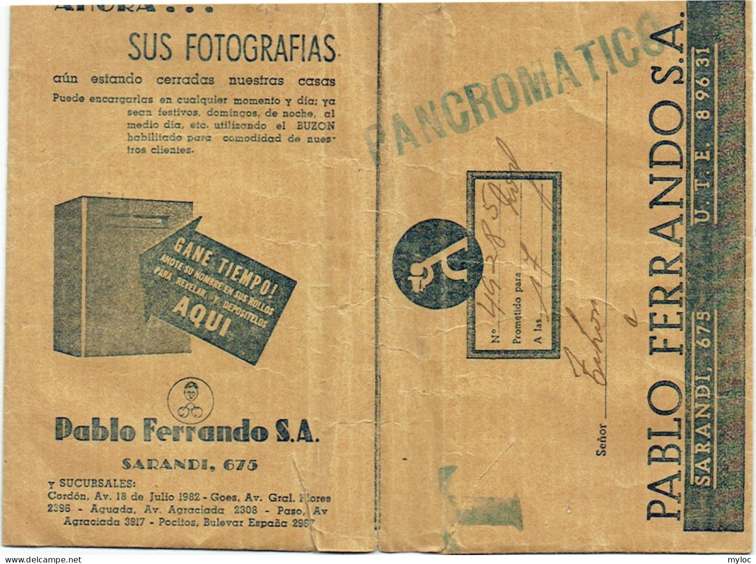 Foto/Photo. Pablo Ferrando, Sarandi, Uruguay. Ancienne Pochette Vide. - Material Y Accesorios