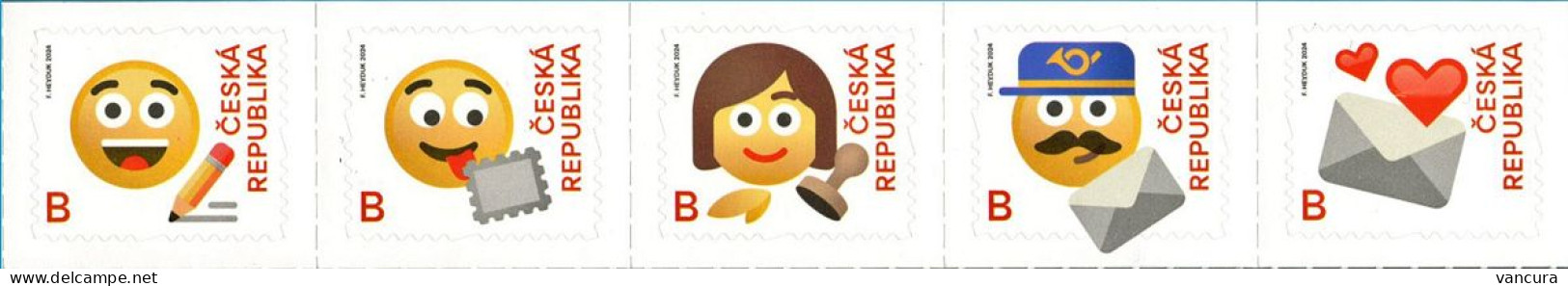 A 1284 - 8 Czech Republic Emojis 2024 - Poste
