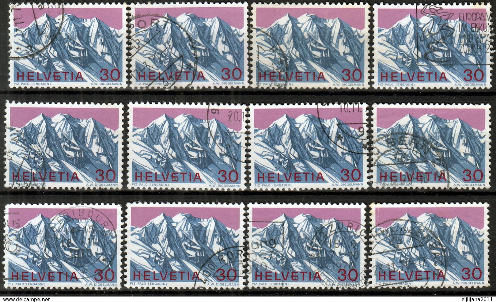 Switzerland / Helvetia / Schweiz / Suisse 1970 ⁕ Alps / Mount Piz Palü Mi.931 ⁕ 12v Used - Used Stamps