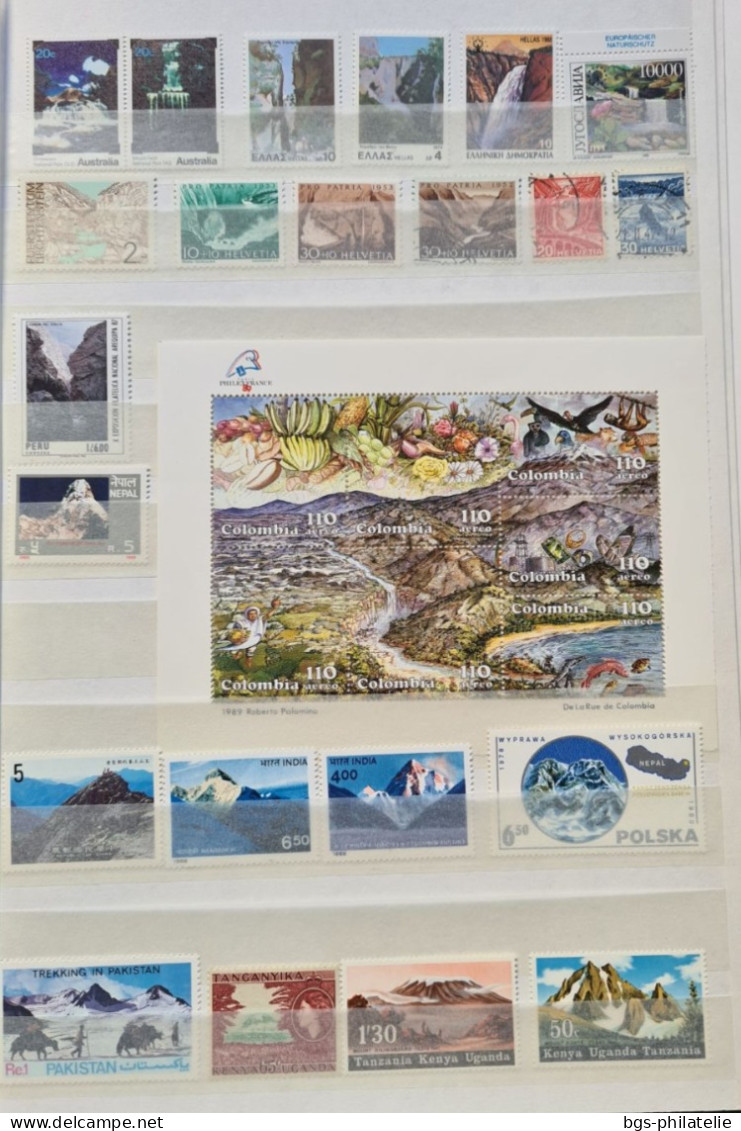 Collection De Timbres Sur Le Thème De La Montagne. - Collections (sans Albums)