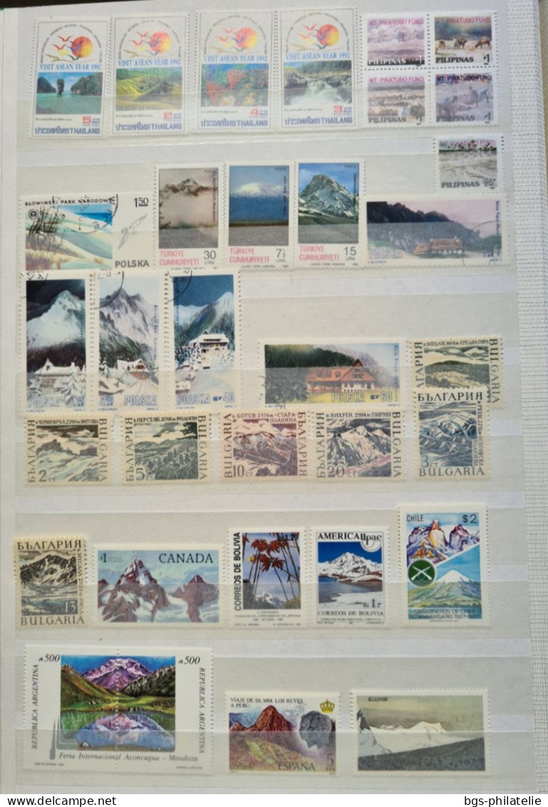 Collection de timbres sur le thème de la Montagne.