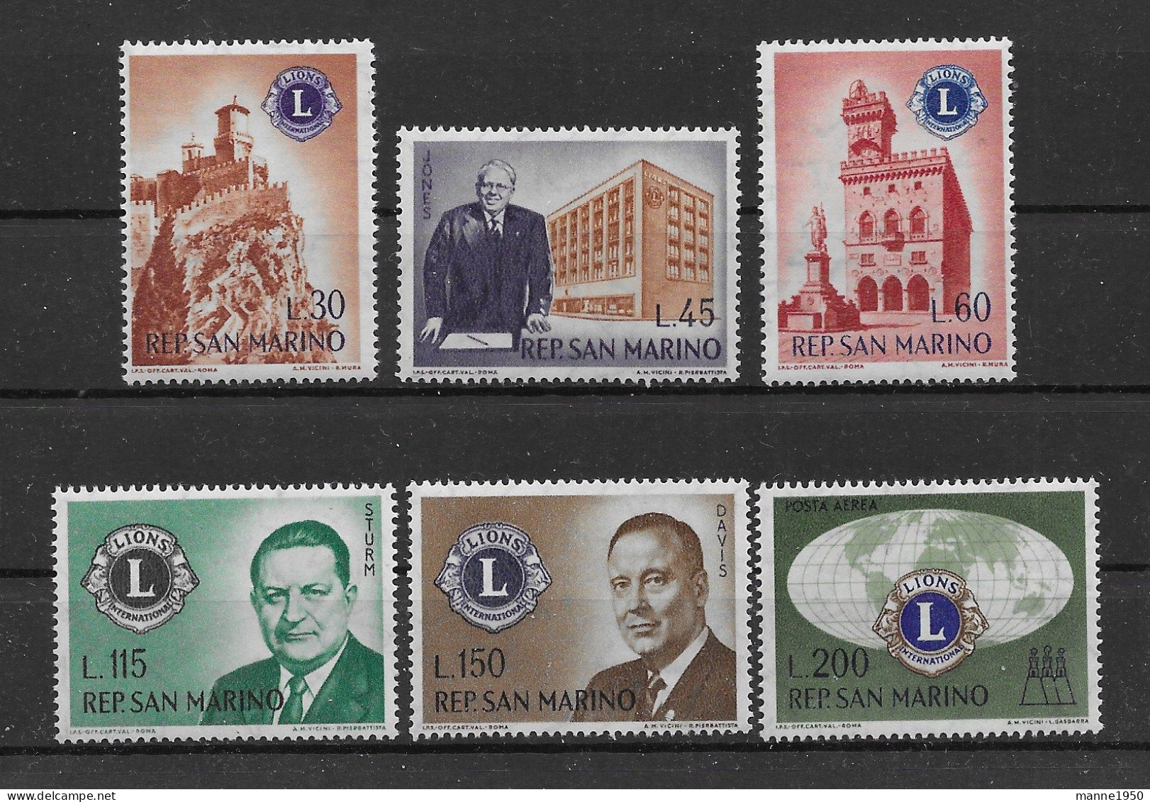 San Marino 1960 Lions Club Mi.Nr. 659/64 Kpl. Satz Postfrisch ** - Ongebruikt