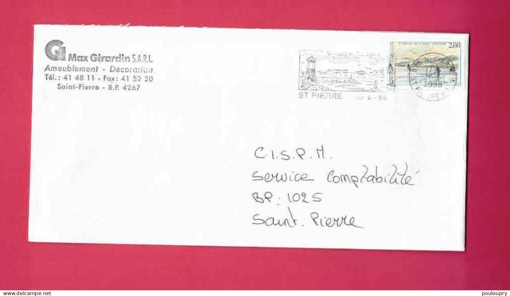 Lettre De 1998 Pour Saint-Pierre - YT N° 673 - Découpe De La Glace - Cartas & Documentos