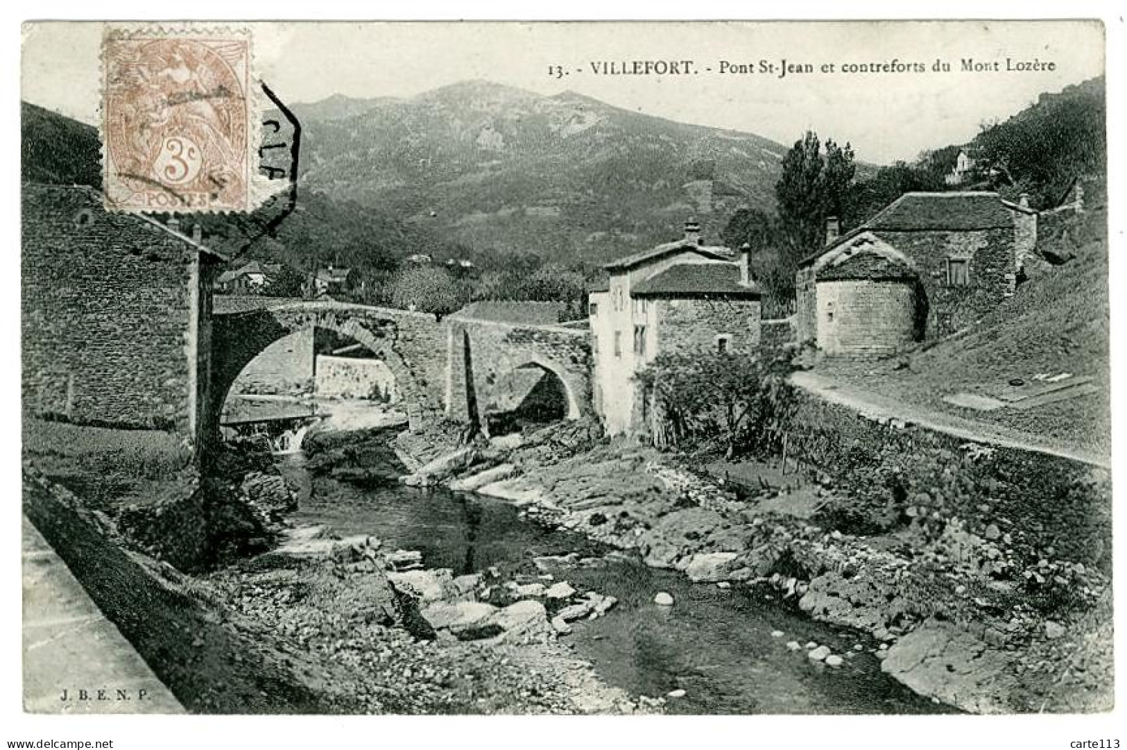 48 - B3337CPA - VILLEFORT - Pont Saint Jean Et Contreforts Du Mont Lozère - Assez Bon état - LOZERE - Villefort