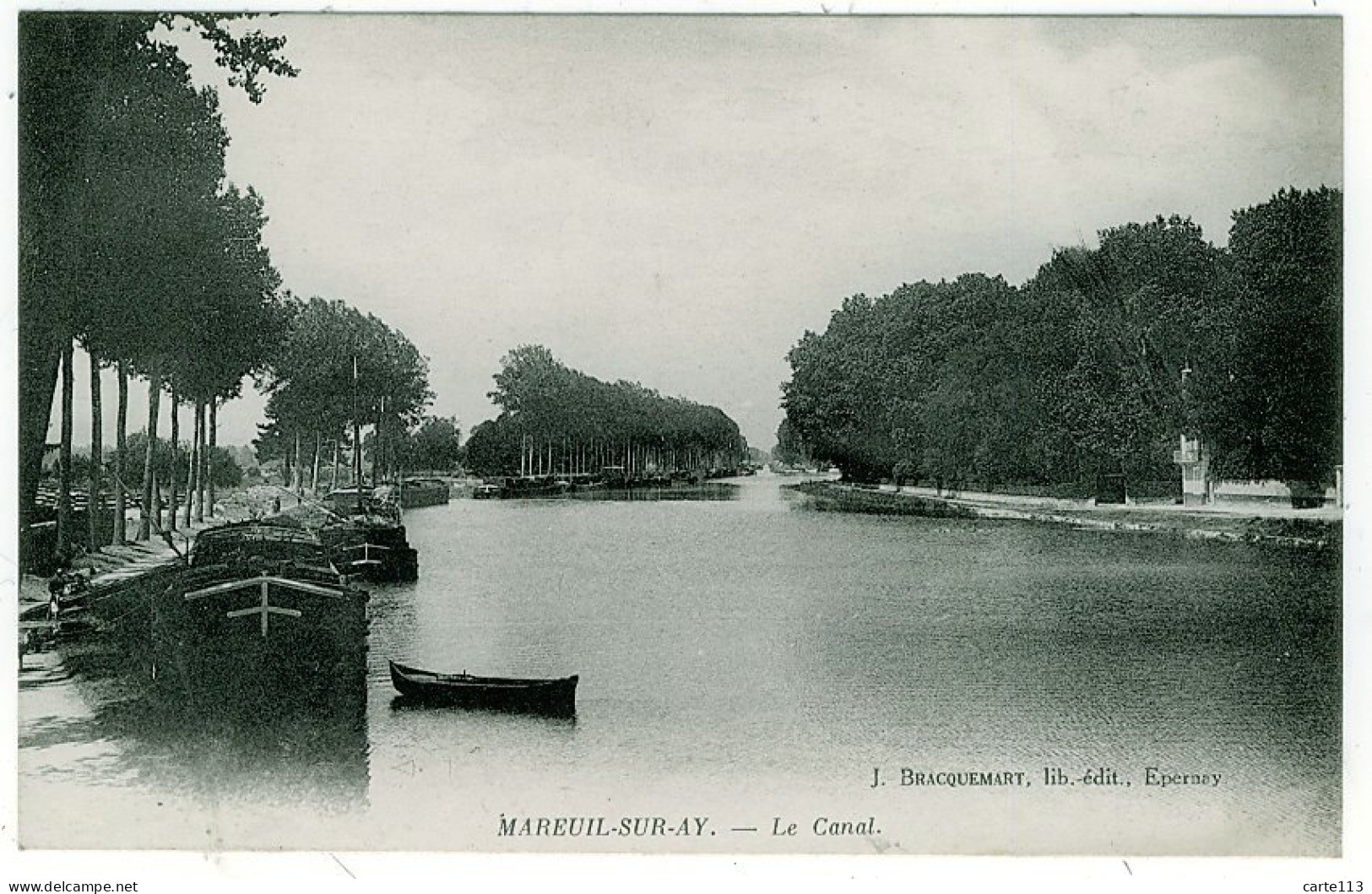 51 - B3001CPA - MAREUIL SUR AY - Le Canal (chargement De Péniches) - Parfait état - MARNE - Mareuil-sur-Ay