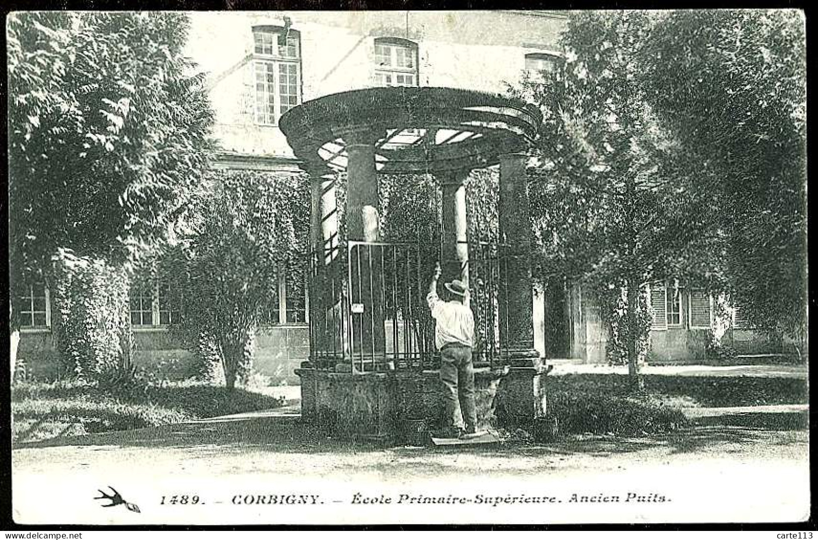 58 - B2221CPA - CORBIGNY - Ecolé Primaire Supérieure - Ancien Puits - Parfait état - NIEVRE - Corbigny