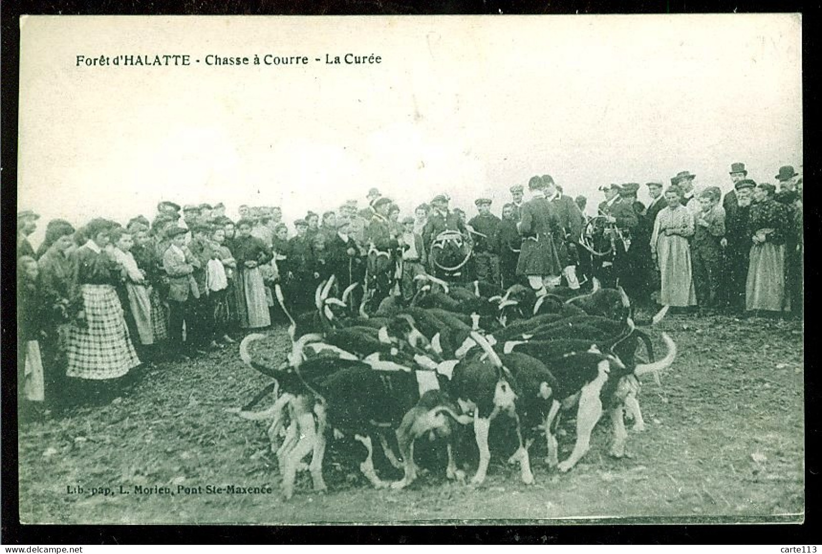 60 - B2121CPA - PONT SAINT MAXENCE - Chasse à Courre - La Curée - Forêt D'HALATTE - Parfait état - OISE - Pont Sainte Maxence