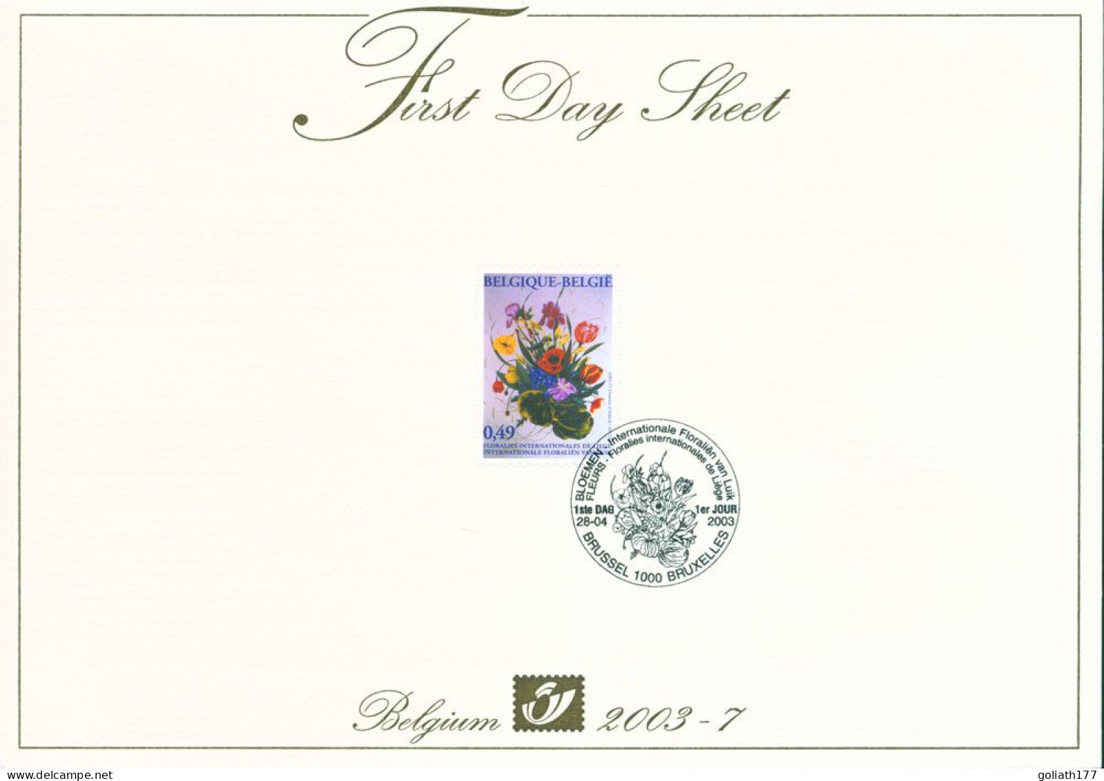 3166 FDS - First Day Sheet "Floraliën Van Luik" - 1999-2010