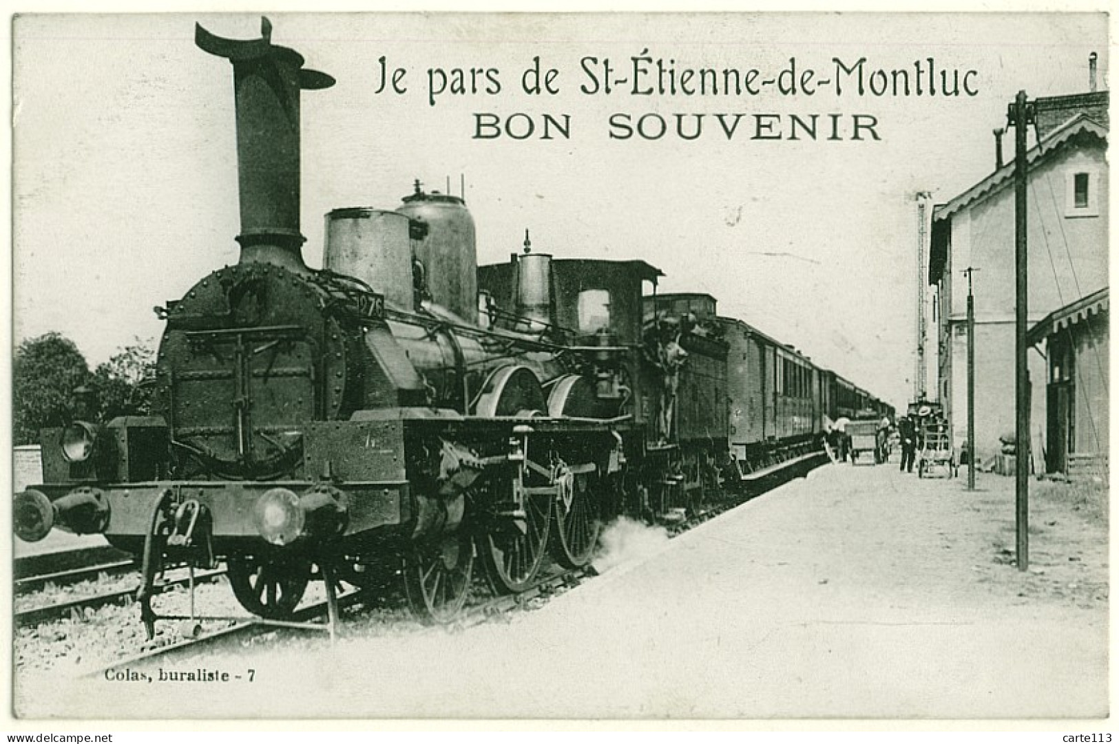 44 - T17492CPA - SAINT ETIENNE DE MONTLUC - Gare - Bon Souvenir - Train - Très Bon état - LOIRE-ATLANTIQUE - Saint Etienne De Montluc